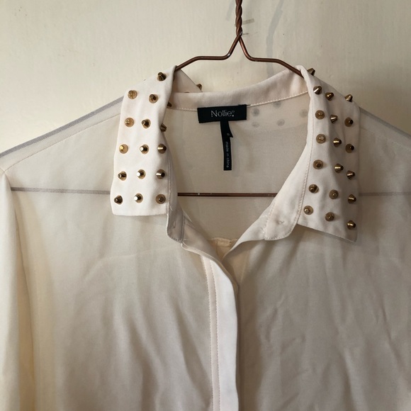 Nollie studded cream chiffon blouse - Picture 3 of 5